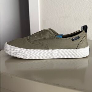 Sperry Olive Canvas Slip On Shoes